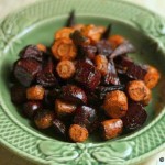 Roasted beetroot and carrots