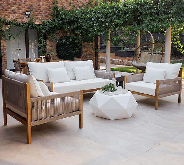 Savin 4 Seater Solid Timber Outdoor Sofa Set by Luxo Living