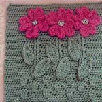 Free afghan square crochet pattern with blooms